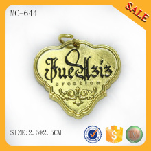 Placa de metal dorado MC644 con logo grabado personalizado